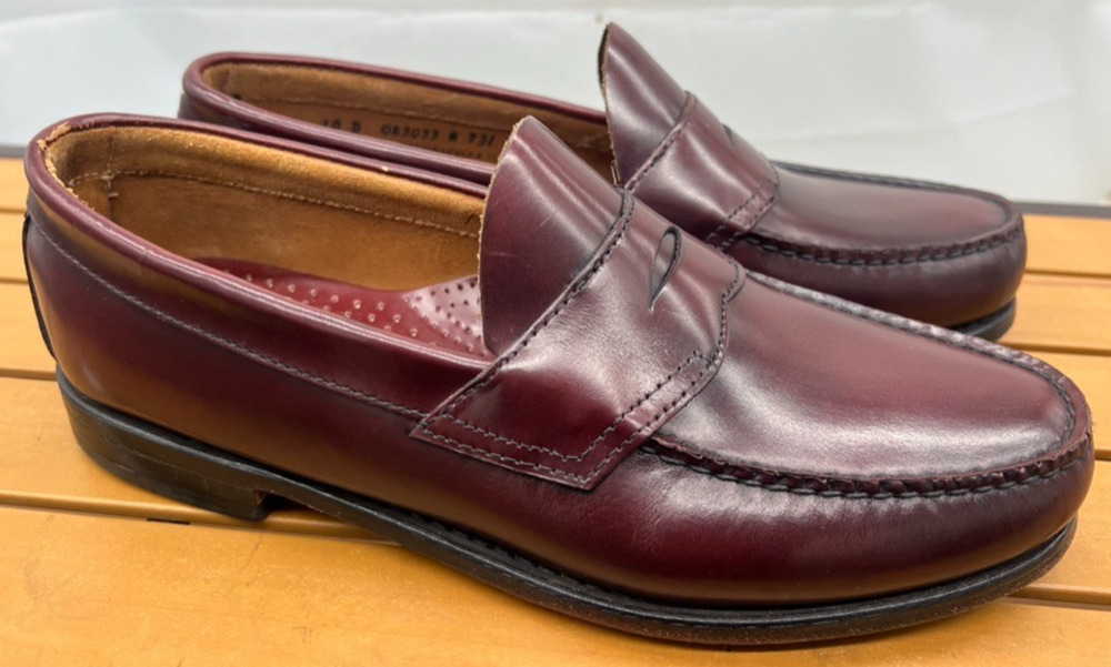 G.H. Bass Larson Weejuns Penny Loafers, Men's Size 10D, Oxblood Leather